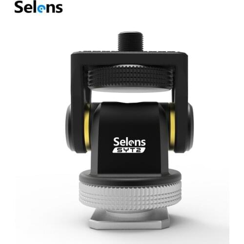 Selens Monitor Mount Bracket Holder Mini Robot Ballhead With Cold Shoe Mount for Sony Nikon DSLR Cameras Gimbal Accessories