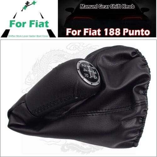 For Fiat 188 Punto car-styling 5 Speed Gear Stick Shift Knob With Leather Boot Case Cover