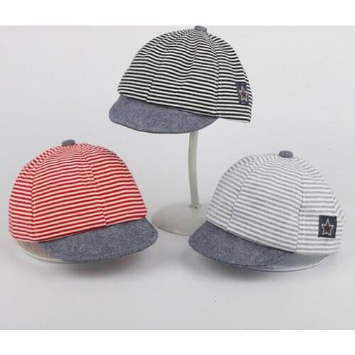 Newest Summer Newborn Baby Girl Boy Sun Cap Cotton Beret Hat Striped