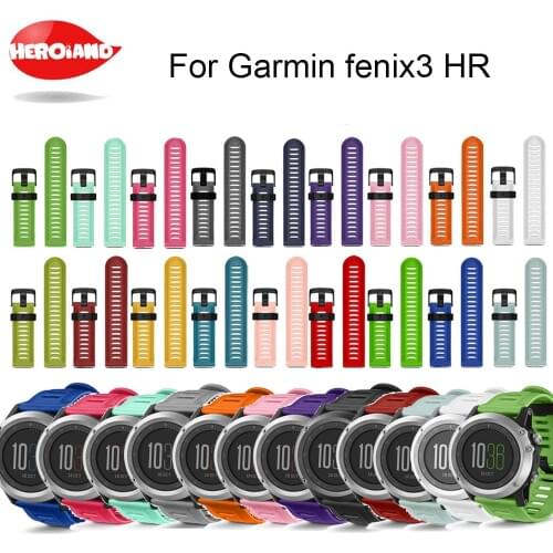 Colorful 26mm Width Outdoor Sport Silicone wrist Strap Watchband Replacement bracelte for Garmin Fenix 3/3 HR/5x watch Band