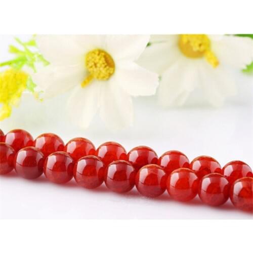 RONGQING Natural Dragon Veins Loose Beads 6/8/10/12/14/16mm Red Stone Round Spacer Beads for DIY Jewelry Making