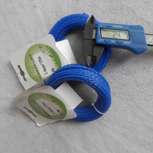 2 X GRASS TRIMMER LINE 2.4MM /0.095" X 15M / 50FT SQUARE / ECLIPSE TWISTED CARD HEAD PREMIUM GRADE NYLON STRIMMER CORD WIRE