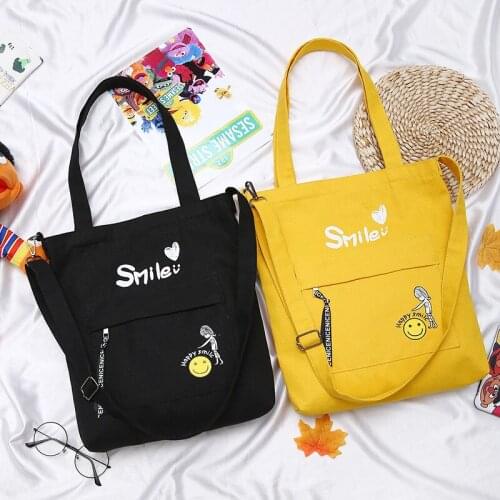 Fashion Cute Cartoon Printing Women Canvas Handbags Messenger Bags 2019 New Female Students School Bags Shoulder Bags
