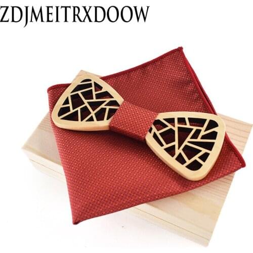 Fashion Handmade wooden Hollow out bow tie wooden box package for party wedding 1order=1PC size:12*5cm