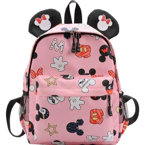 Disney Mickey Minnie Cartoon Backpack Kids Toddler School Bags Kindergarten Preschool Bag 2-6 Years Old Schoolbag for boys girls