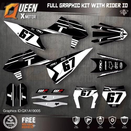 QUEEN X MOTOR Custom Team Graphics Decals Stickers Kit For KTM 2019 2020 SX SXF , 2020 2021 EXC XC-W EXC-F 005