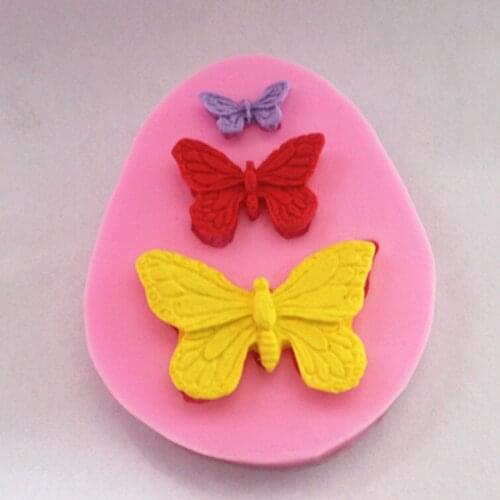 New Lace Shaped Silicone Mold Mould Fondant Cake Decoration Baking Tool Flower Rose Butterfly (Butterfly)