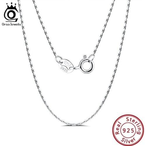 ORSA JEWELS Italian 925 Silver Bamboo Chain Necklace Sterling Silver Necklaces Chains Clavicle Chain Jewelry SC21-P