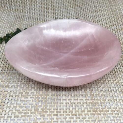 Natural pink rose quartz stone bowl quartz crystal ashtray for home decoration gift