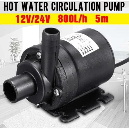 5M Submersible Hot Water Circulation Pump Solar Heater 12V / 24V Large Brushless Motor 800L/H Lift