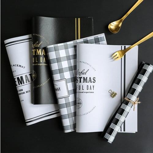 Simple Nordic Leather Placemat Dining Tableware Gold Letter Pad Table Mat Placemat Pads Bowl Black Coaster Kitchen Accessories