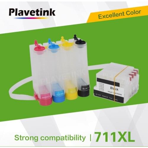 Plavetink Ciss For HP 711 XL Ink Cartridges For HP Designjet T120 T520 Printer For hp711 XL Empty Ink Tank With Chip