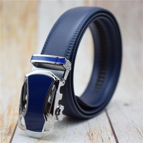 Fashionable Automatic Buckle Belt Men Black/white/blue/brown/red Cow Leather Male Strap Alloy Buckle Designer Belt for Men