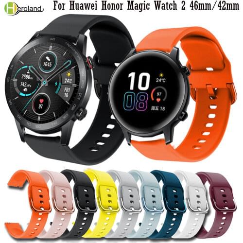 Silicone 20mm 22mm Watch strap band For Huawei Honor Magic Watch 2 42MM 46MM Sport Smart Wristbands for huami Amazfit Stratos 3