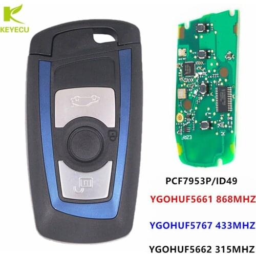 KEYECU Blue Remote Key Fob 315MHz YGOHUF5662,434MHz HUF5767,868 MHz HUF5661 For 2009-2016 BMW 5 7 F Series FEM / BDC CAS4 CAS4