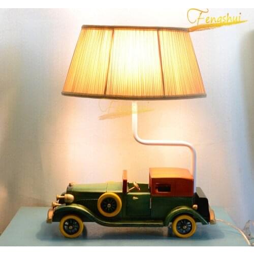 Nordic LED Table Lamp Lighting Retro Classic Car Table Decoration Lamp Childrens Room Lamps Bedroom Study Bedside Table Lamps