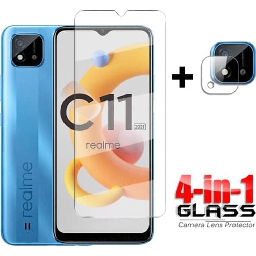 Glass on Realme C11 2021 Full Clear Tempered Glass For Oppo Realme C11 2021 Screen Protector Camera Lens Glass Realme C11 2021
