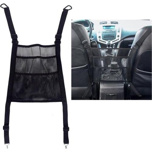 Universal Black Mesh Car Seat Storage Net Pocket Handbag Luggage Holder Auto Interior Stowing Tidying Seat Back Storage Bag