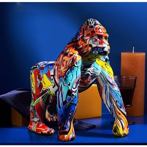 European and American colorful creative gorilla creative model ornaments home porch crafts wine cabinet TV cabinet ornaments