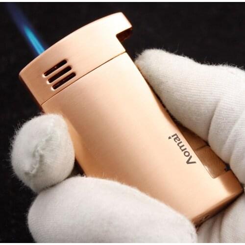 Torch Turbo Jet Windproof Lighter Ultra Thin 1300 C Metal Lighter Side Press Straight Fire Gas Butane Welding Cigarettes Lighter