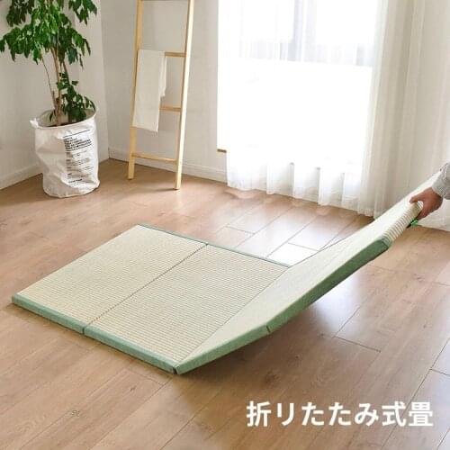 Folding Japanese Traditional Tatami Mattress Mat Foldable Floor Straw Rushes Grass Mat For Yoga Sleeping Tatami Mat Flooring
