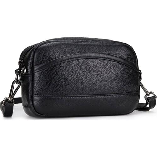 Female Casual Rectangle Shape Mini Handbag Single-shoulder Bag genuine leather Phone Coin Bag Simple Shoulder Crossbody Bag