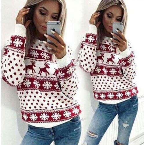 Christmas Snowflake Women Hoodies New Casual O Neck Long Sleeve Cartoon Deer Printed Sweatshirt Ladies Jumper Xmas Pullover Tops
