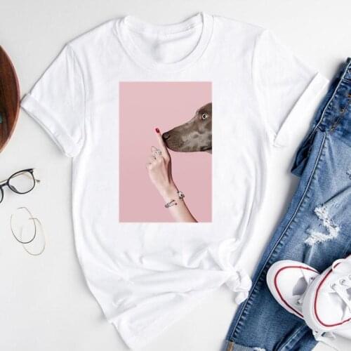 Women Graphic Cartoon Funny Dog Pet Animal Cute 90s Short Sleeve Summer Fashion Print Female Clothes Tops Tees Tshirt T-Shirt