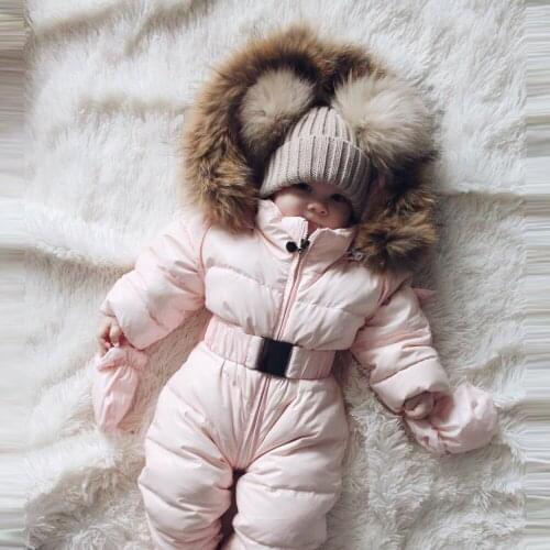 Winter clothes Infant Baby Snowsuit Boy Girl Romper Jacket Hooded Jumpsuit Warm Thick Coat Outfit Kids Outerwear Infant Clothing