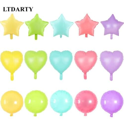 10/30/50pcs/18inch Candy Macaron Round Heart star Shaped Foil Helium Balloon Wedding Birthday Christmas Party Decoration Globos