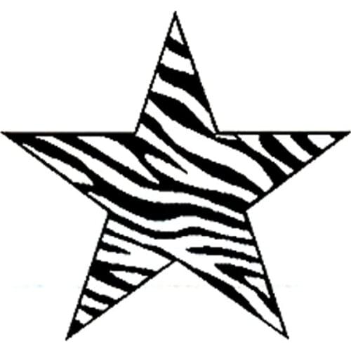 14.7cm*13.8cm Zebra Printed Star Beautiful Vinyl Car-styling Decals Car Stickers Black/Silver S6-3616