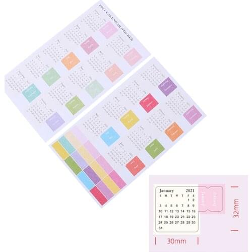 2021 Calendar Tab Stickers Monthly Index Stickers Planner Notebook Bookmark Schedule Agenda Decorative 2021.1-2022.6