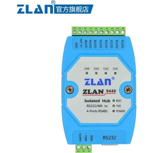 4 Port 485 Concentrator 485hubRS485/232 to 4 Channel 485 485 Series One in Four ZLAN9440