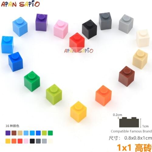 45pcs/lot DIY Blocks Building Bricks Thick 1X1 Educational Assemblage Construction Toys for Children Size Compatible With lego