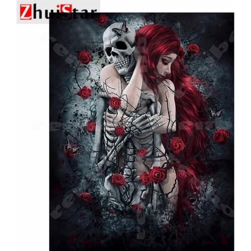 5d diamond painting full square / round diamond embroidery hug skeleton Beauty Rhinestone DIY Mosaic Home Decor drop shipping