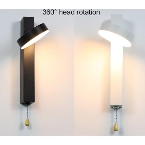 CETANT LED wall lamp with switch 360 Rotatable aisle study reading sconce wall lamps bedroom living room Nordic modern light