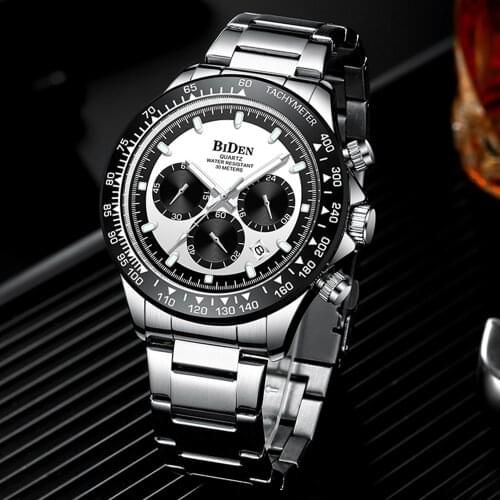 Automatic Date Top Classic Men Watches Business Full Stainless Steel Quartz Watch Waterproof 24 Hours Chronograph Jewelry Clocks