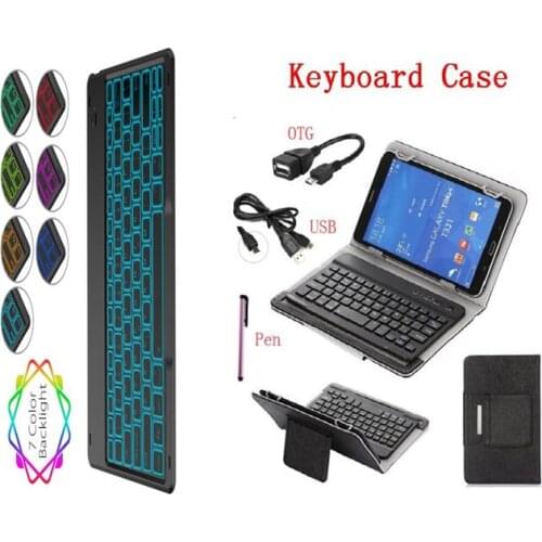 Wireless Bluetooth Keyboard cover For Huawei MediaPad T3 10 AGS-L09/L03 9.6 inch tablet Backlit LED light keyboard case +pen