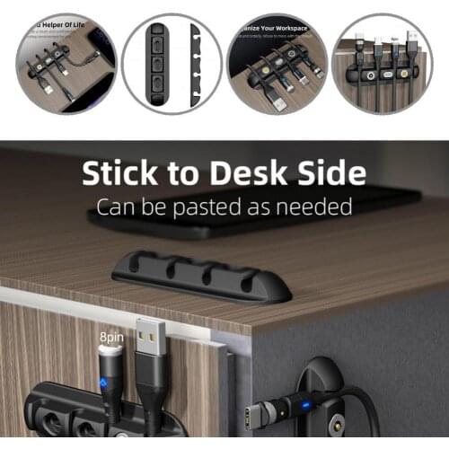 Compact Practical Silicone USB Winder Desktop Holder Silicone Cable Organizer Sturdy for Office