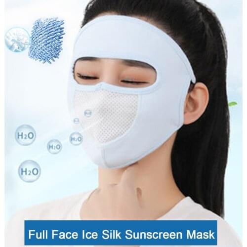 Women Multifunctional Scarf Hat Mask Cycling Warm Print Anti-dust Reusable Mouth Face Cover Full Face Ice Silk Sunscreen Mask