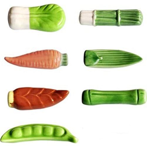 Ceramic Decorative Chopsticks Holder Tableware Cute Vegetable Design Chopstick Stand Rack Spoon Fork Rest Storage Dropshipping