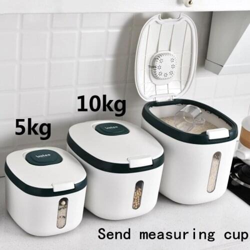 10KG Kitchen Collection Nano Bucket Insect-Proof Moisture-Proof Sealed Rice Cylinder Grain Home Storage Pet Dog Food Store Box