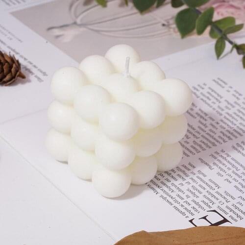 Cube Aromatherapy Candle Birthday Candle Home Geometric Props Shape Decoration Photography L0F0