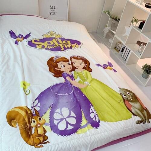Disney princess Sofia Summer quilt Blanket bedding baby girl bed cover stitching throw blanket thin comforter summer 3d teen