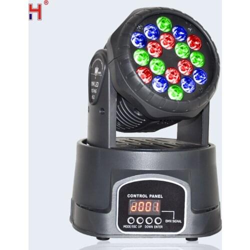 Beam 18x3W RGB Moving Head Light LED Wash Stage Lighting Good For Dj