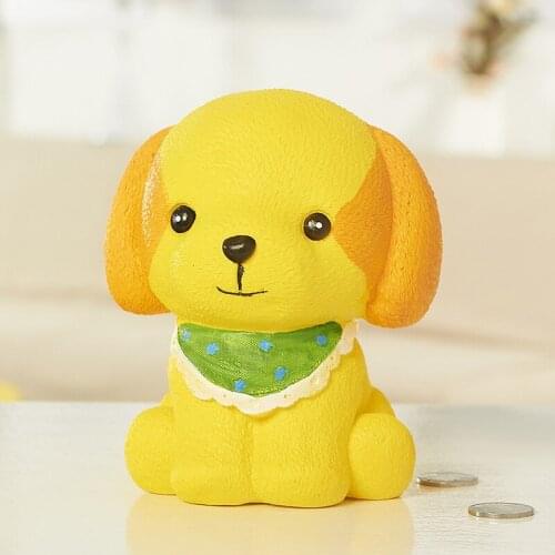 Cartoon Dog Piggy Bank Puppy Pup Childrens Gifts UNBreak Saving Pot Decoration Ornaments Display Yellow Doggie 2 Style Optional