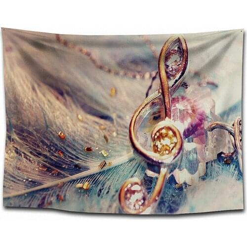 Musical Notes Rock Hip Hop Rock Poster Flags Banners Beach Towel Curtain Tapestries Wall Carpet Bedroom Living Room Wall Decor E