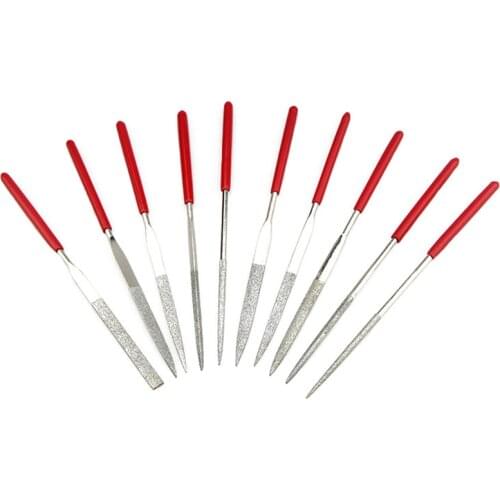 10Pcs/Set 3*140mm Needle Files Set Diamond Coated Mini Riffler File for Jewelry Stone Metal Glass Ceramic Hobbies Crafts Tools