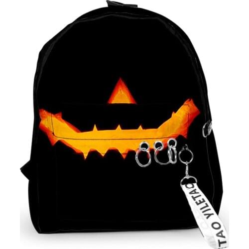 2021 New Arrival 3D Halloween Cute Shark Fashion Oxford Fabric One Shoulder Keychain Backpack Printed Casual Student School Bag
