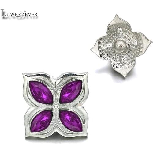 New Component w118 Flower Crystal 18mm Metal Snap Button For Bracelet Necklace Interchangeable Jewelry Accessorie Findings